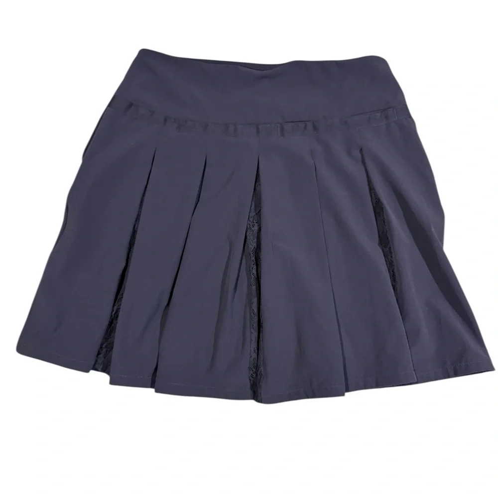 Nike Flex Pleated Lace Golf Tennis Skort XS Dark Gray Skirt Built-In Shorts